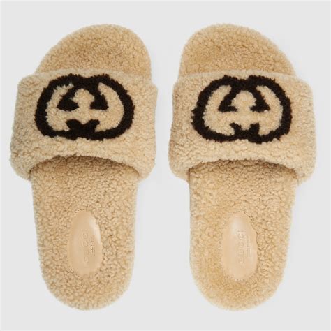 gucci sliders womens|gucci fluffy slides.